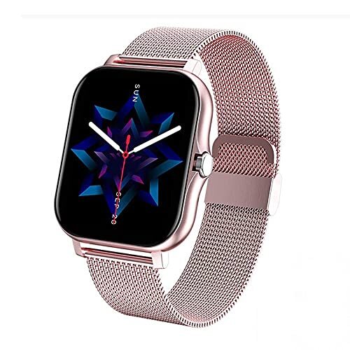 KDFJ Smart Watch 2021-horloges voor heren, dames, 1,69-inch touchscreen-fitnesstracker, hartslag-slaapmonitor, waterdichte smartwatch voor iOS Android-Roze