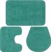 vidaXL Badmattenset stof turquoise 3-delig