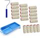 20x rouleau de peinture / rouleaux de peinture incluant support de rouleau et bac à peinture - 10 cm - rouleaux pour la peinture des murs et des plafonds