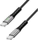 LogiLink CU0444 USB-C-kabel USB 3.2 Gen2x2 USB-C stekker 2.00 m Zwart Met LED, 4K UHD