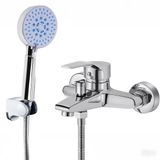 Unyqoos® Ensemble de robinetterie de bain en acier inoxydable avec douchette et installation réglable