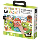 Headu Hoe maakt de koe? Montessori – Mijn eerste pedagogische boerderij en geluid | educatief spel 2, 3, 4, 5 jaar, Montessori-educatief spel, cadeau voor kinderen, cadeau voor meisjes, cadeau voor