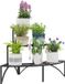 Outsunny support de plantes - métal - noir - 87L x 60l x 60H cm