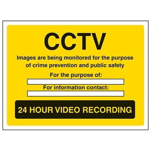 V Safety VSafety CCTV, beelden worden bewaakt voor het doel van misdaadpreventie teken - 200mm x 150mm - 1mm Rigid Plastic