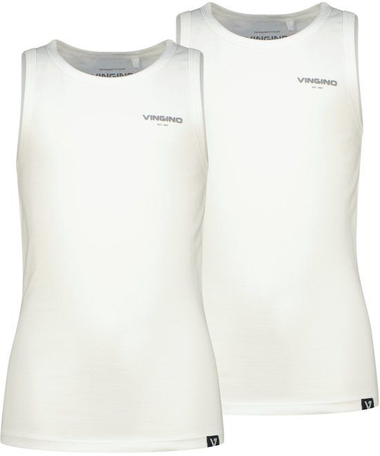 Vingino Boys-tank-2pack - Jongens - Tops - Maat 98-104 - Wit - Katoen/Elastaan
