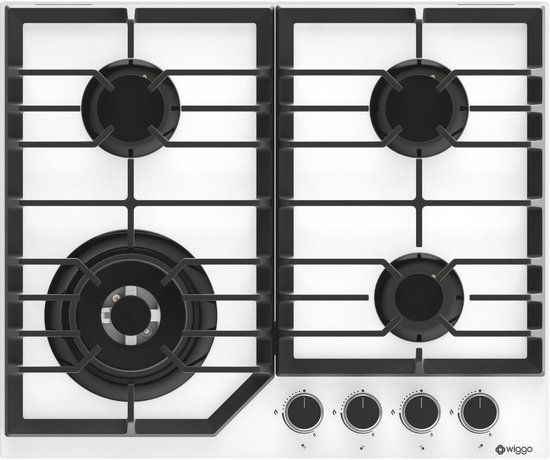 Wiggo WH-G634GL(W) Serie W Inbouw gaskookplaat met Wok 60cm