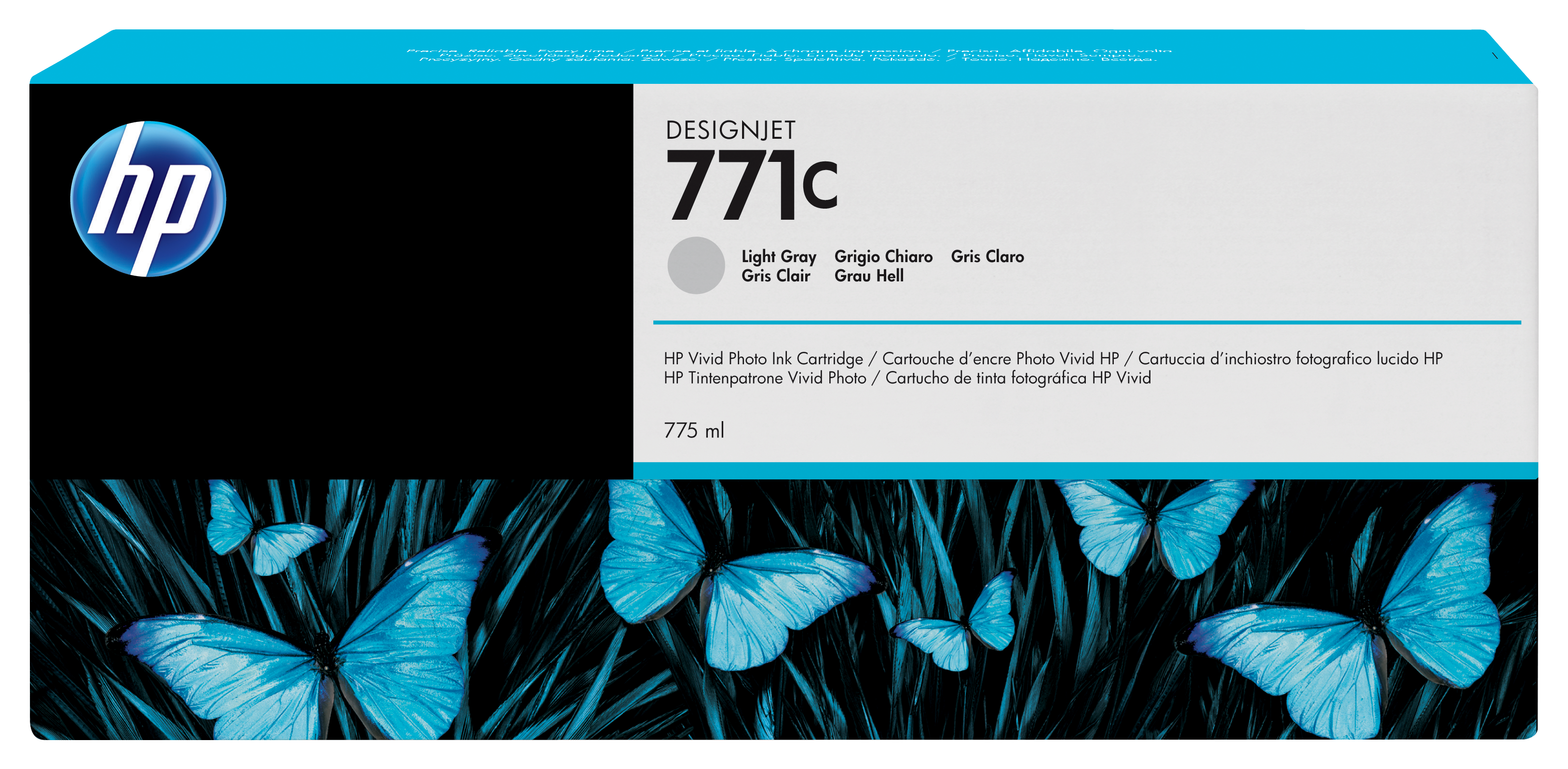 HP 771C lichtgrijze DesignJet inktcartridge, 775 ml single pack / licht grijs
