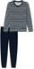 SCHIESSER dames Cotton Essentials Pyjama lang - dames pyjama set - nachtblauw gestreept