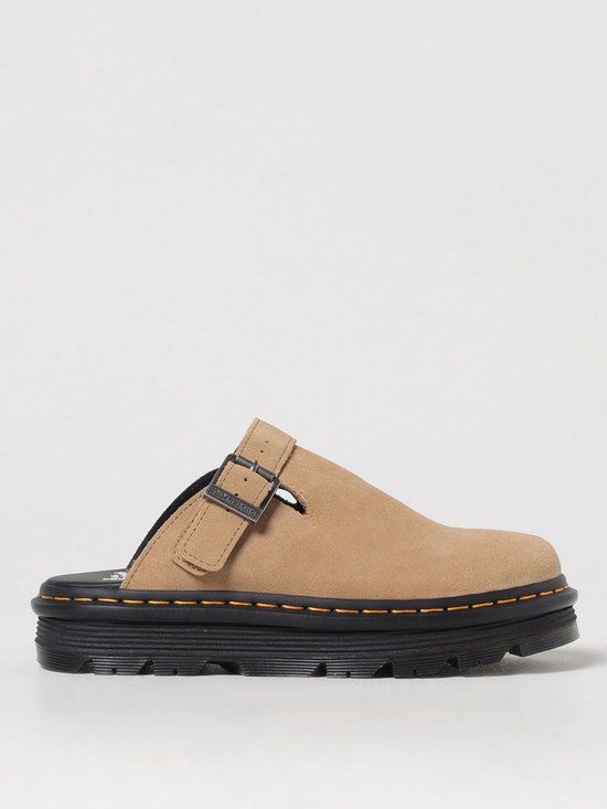 Dr. Martens Leonore Suede Buckle Clog - Beige