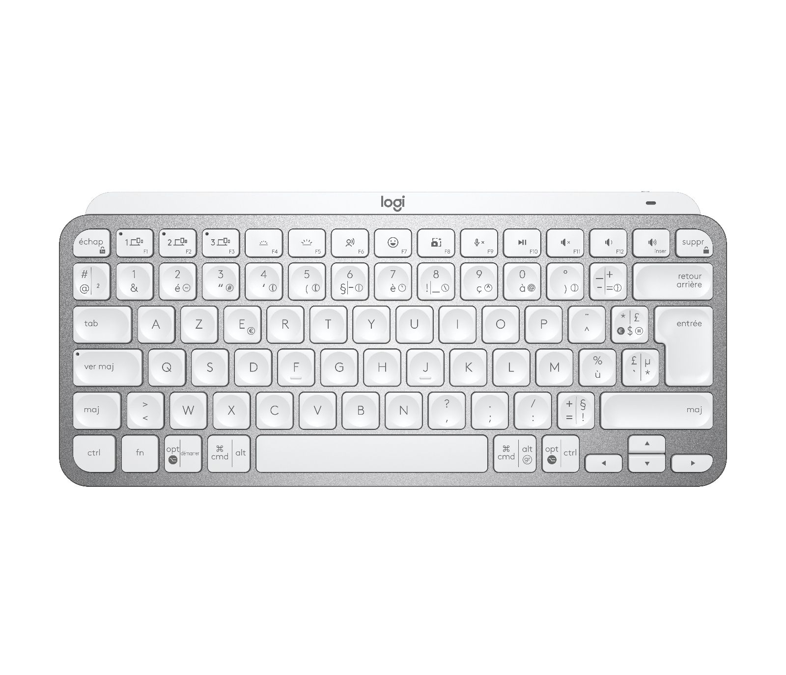 Logitech MX KEYS Mini - Draadloos Bluetooth Toetsenbord - AZERTY FR - Pale Grey