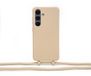 Coverzs Samsung Galaxy S24 siliconen hoesje met koord (beige)