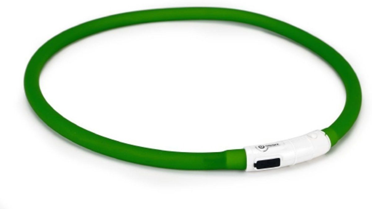Beeztees Safety gear siliconen veiligheidshalsband Dogini met USB groen