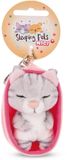 NICI sleutelhanger Sleeping Pets kat grijs tabby 8cm