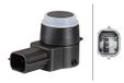 HELLA 6PX 358 141-231 Sensor, park distance control - Recht - 3-polig - Gestekt - Lakken mogelijk