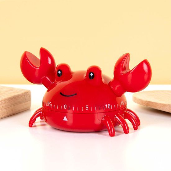 Kikkerland Krab kookwekker Rood
