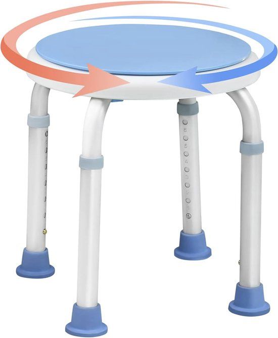 HENGMEI Douchekruk - 360° Draaibaar - In Hoogte Verstelbaar - Kunststof Zitting
