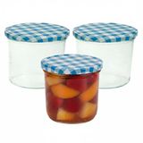 Cosy&Trendy Weckpotten / inmaakpotten - blauw - 3x stuks - 230 ml - met draaideksel - glas