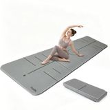 Funlife Opvouwbare Yogamat 190 x 66 cm - 10 mm Dik - Antislip Fitnessmat voor Yoga, Pilates en Thuis Workout - Lichtgrijs
