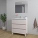 Saniclass Chaci PLUS Badkamermeubelset - 80x86x46cm - keramische wastafel wit - 1 ovale wasbak - 1 kraangat - 3 lades - rechthoekige spiegel - mat cotton (beige)