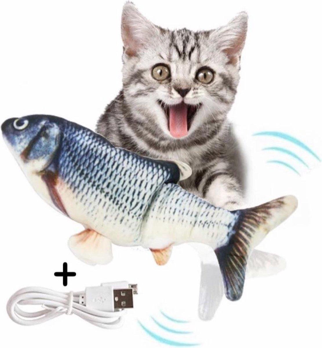 - Kattenspeeltjes – Bewegende Vis met Catnip Kattenkruid – Kattenspeelgoed Intelligentie – Speelgoed Kat – Interactief - Elektrisch - Gratis USB oplader