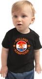 Bellatio Decorations Shoppartners Bv Zwart fan t-shirt voor baby / peuters - Holland kampioen met leeuw - Nederland supporter - EK/ WK shirt / outfit 98