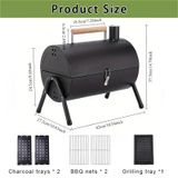 StarTech Draagbare barbecue voor buiten - Houtskoolgrill voor kamperen - Draagbare grill voor reizen, tuinieren en picknicken
