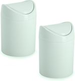 Plasticforte Mini Prullenbakje - 2 Stuks - Mintgroen - Kunststof - 1.4L
