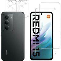 Phonillico® Gehard Glas voor Xiaomi Redmi 15 met Camera Bescherming [Pack 2]