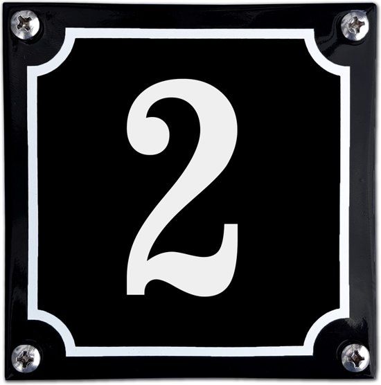 EmailleDesign® Zwart emaille huisnummer - 2