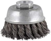 Tyrolit 829293 Premium kopjesborstels voor staal, 11Tdz-vorm, Sh0.5 specificatie, 7500 max. Rpm, 100 mm x 35 mm x M14.