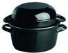 APS Mosselpan, Mosselpan voor 2 kg, Zeevruchtenpan, Mosselpan, zwart geëmailleerd staal, 5,2 liter, 26,5 x 33 cm