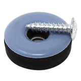 Adsamm PTFE-S-GR-25-100 PTFE-glijders met schroef, grijs-blauw, Ø 25 mm