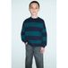 Mango Kids gestreepte sweater - donkergroen
