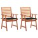 VidaXL Fauteuils de jardin, set de 4, avec coussins, en bois d'acacia massif