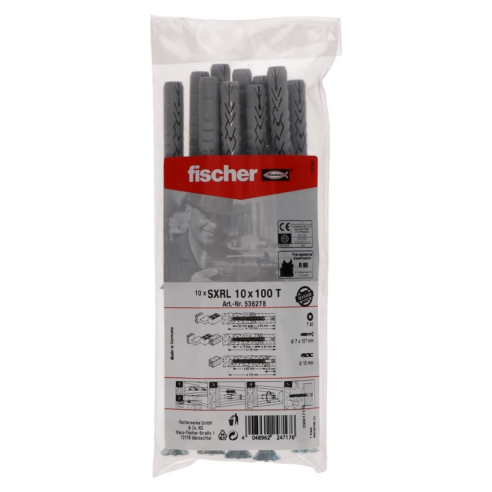Fischer SXRL 10 x 100 T Constructie/kozijnpluggen - 10 stuks