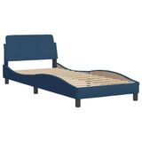 vidaXL Bedframe met LED-verlichting, zonder matras, blauw, 80x200 cm, stof