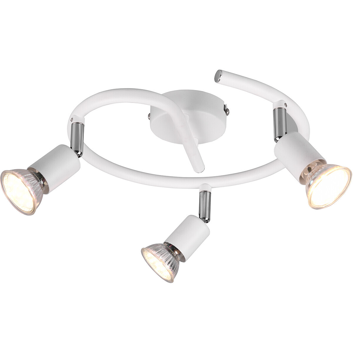 BES LED LED Plafondspot - Trion Pamo - GU10 Fitting - 3-lichts - Rond - Mat Wit - Aluminium