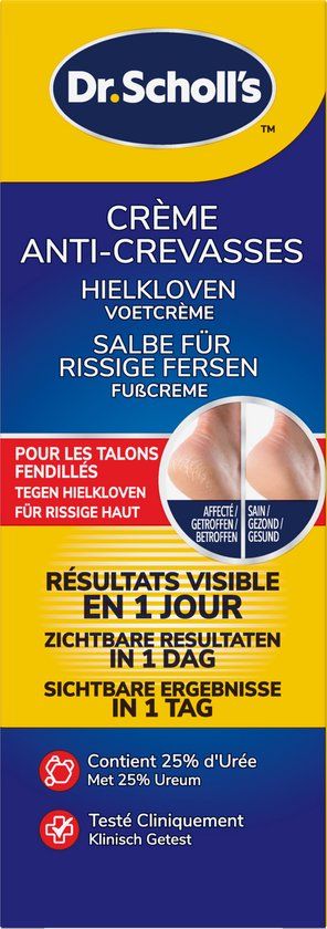 Scholl Dr. Scholl's Hielkloven Voetencreme - Klovenzalf Voeten - Ureum Crème 25% - Keratine - Droge Huid Crème - 60ml