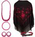 Solidchoice - Écharpe avec broderie florale et accessoires