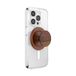 PopSockets Ronde telefoongreep compatibel met MagSafe, inclusief adapterring, telefoonhouder, compatibel met draadloos opladen - olijfhout