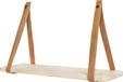 QUVIO Wandplank met leren riemen - Hout - PU leer - 16 x 50 x 25 cm