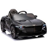 Voiture Luxe elektrische auto voor kinderen, 12 V, officiële licentie, ouderbediening, schaardeuren, vering, 3 snelheden, ledverlichting, muziek, claxon, veilig kindervoertuig, zwart
