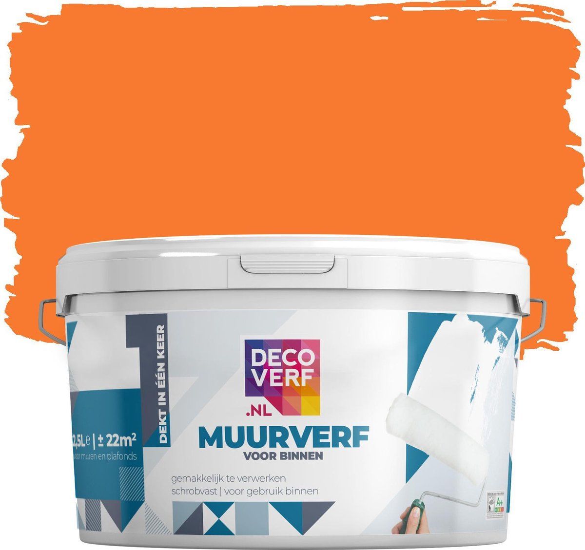 Decoverf.nl Decoverf muurverf mat Oranje 2.5L - 8719743412910