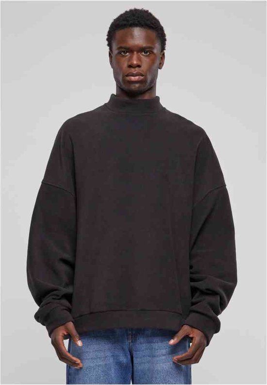 Urban Classics Oversized Polar Fleece Crewneck Sweater - Black - Men's M