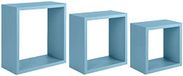 Homemania Incubo Wandrek voor wanddecoratie, woonkamer, slaapkamer, kantoor, MDF, blauw, 35 x 35 x 15,5/30 x 30 x 15,5/25 x 25 x 15,5 cm