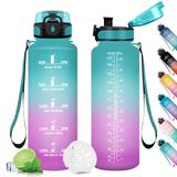 1,5 Icecat 1,5 l waterfles 1,5 l motiverende tijdweergave, filterfles, herbruikbaar, lekvrij, voor sport, sportschool, school, kantoor, yoga