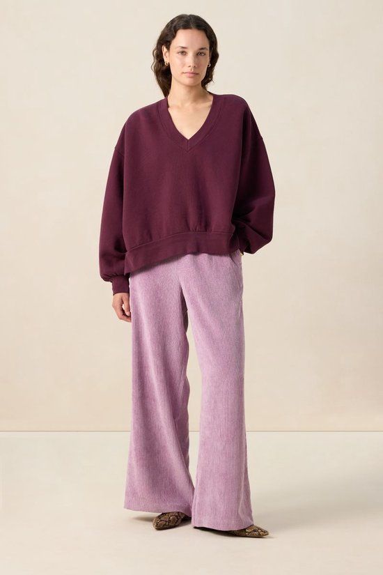 Sissy-Boy Lichtpaarse High Waist Corduroy Broek