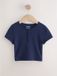 Next - Meisjes - Ajourgebreide top met knoop aan de voorkant - Blauw