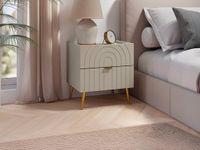 Vente-unique Set van 2 nachtkastjes met 2 lades - Beige - NORSIM