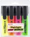 Edding 345 markeerstift 4 stuk(s) Groen, Oranje, Roze, Geel Beitelvormige punt